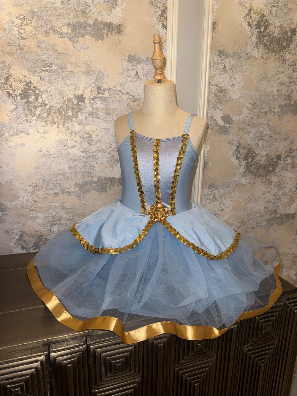Revolution Light Blue and Gold Ballet Tutu Costume